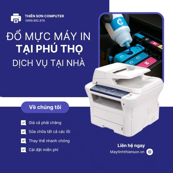 Đổ mực máy in tại phú thọ; 